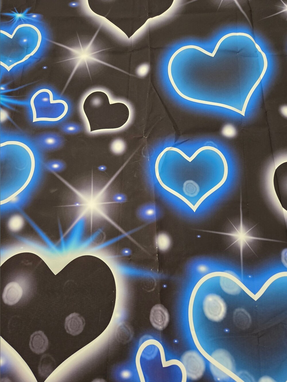 Neon Blue Heart Print Backdrop - Picture 2 of 11